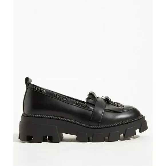 Anthropologie Kelsi Dagger Brooklyn Burke Flats Lug Loafer Size 7.5 NWT
